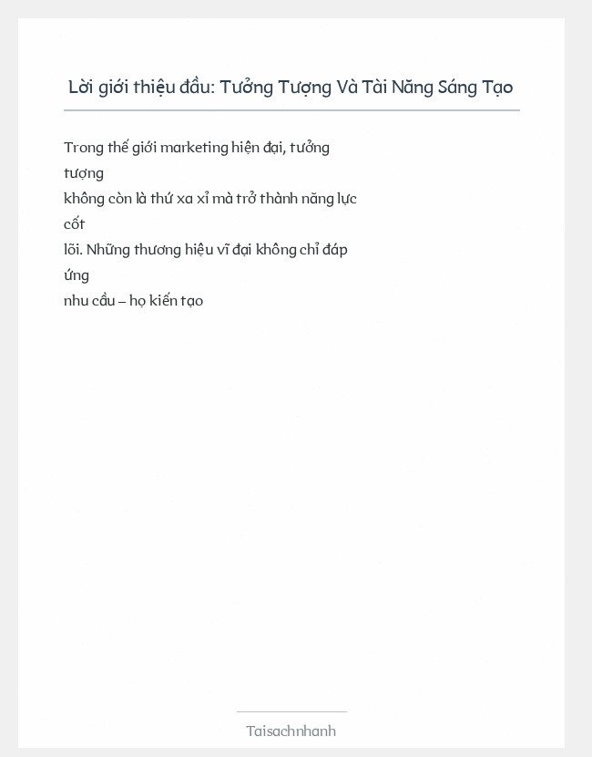 Trích đoạn Tưởng Tượng Và Tài Năng Sáng Tạo