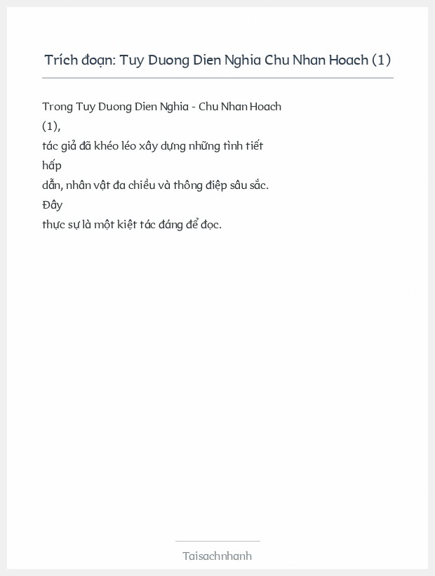 Trích đoạn Tuy Duong Dien Nghia Chu Nhan Hoach (1)