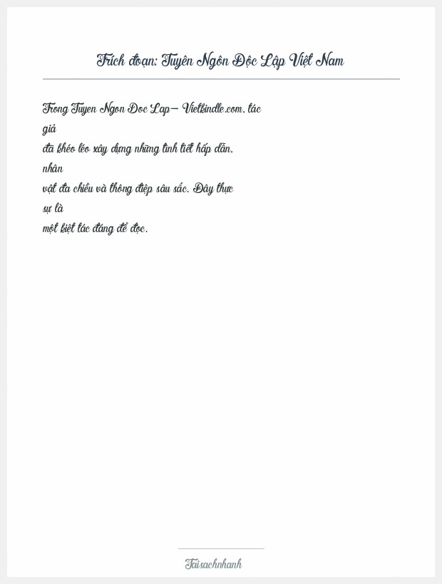 Trích đoạn Tuyên Ngôn Độc Lập Việt Nam