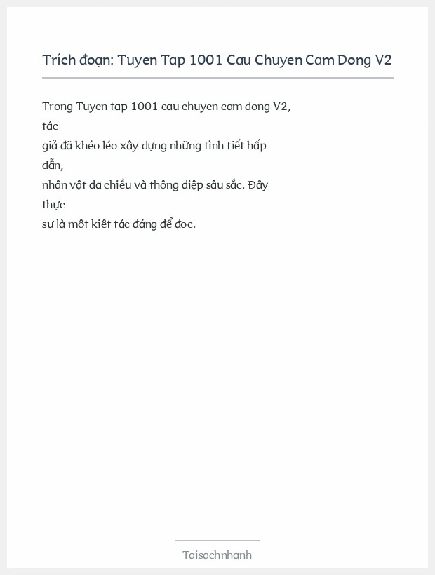 Trích đoạn Tuyen Tap 1001 Cau Chuyen Cam Dong V2