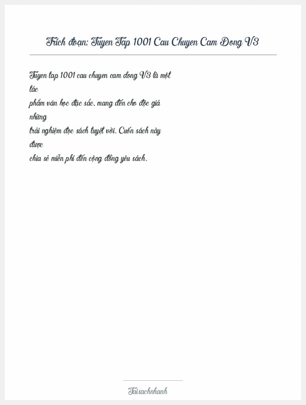 Trích đoạn Tuyen Tap 1001 Cau Chuyen Cam Dong V3