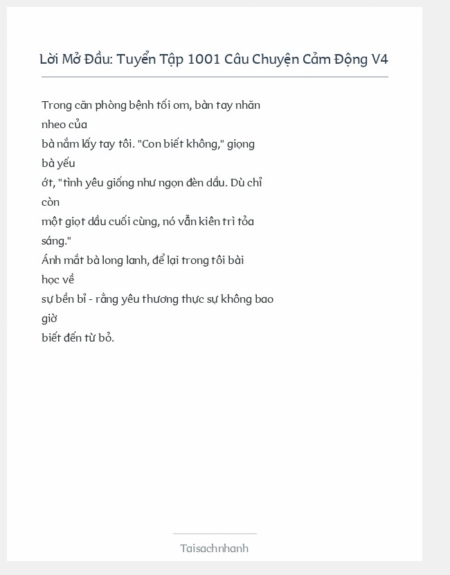 Trích đoạn Tuyển Tập 1001 Câu Chuyện Cảm Động V4