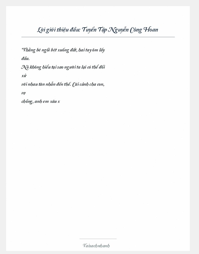 Trích đoạn Tuyển Tập Nguyễn Công Hoan