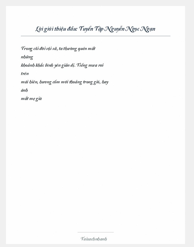 Trích đoạn Tuyển Tập Nguyễn Ngọc Ngạn