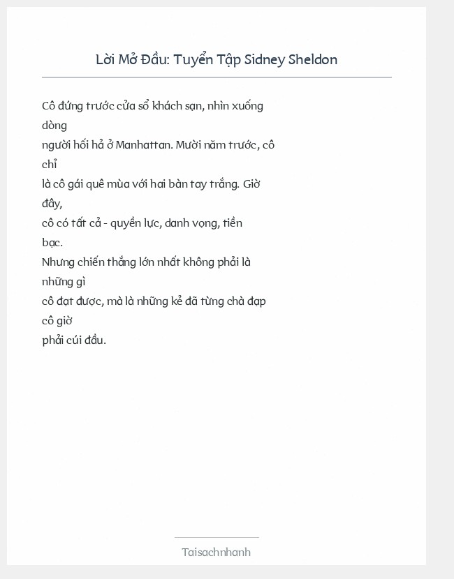 Trích đoạn Tuyển Tập Sidney Sheldon