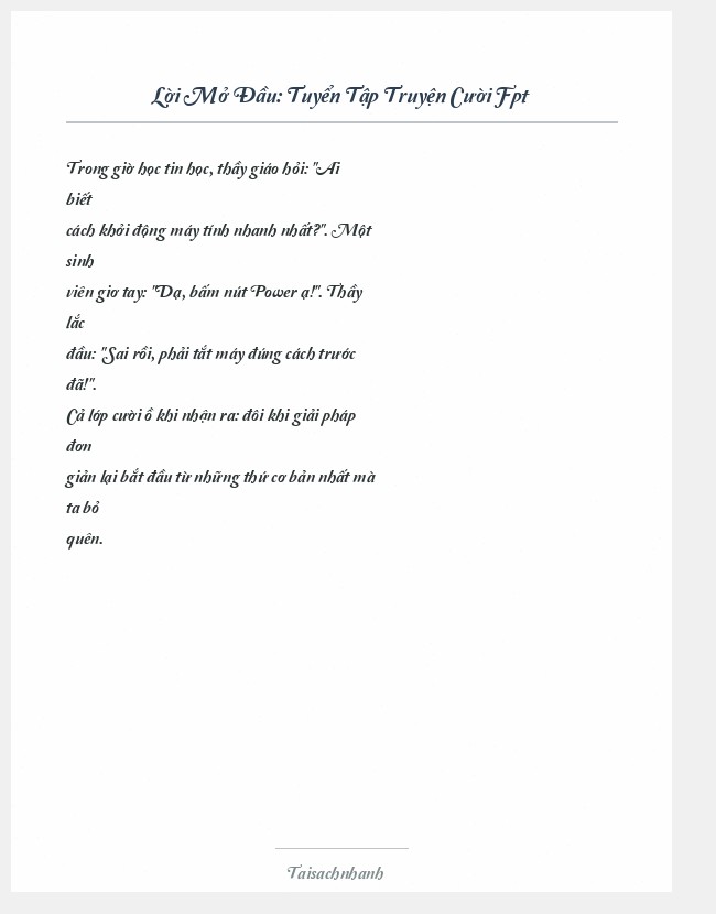 Trích đoạn Tuyển Tập Truyện Cười Fpt