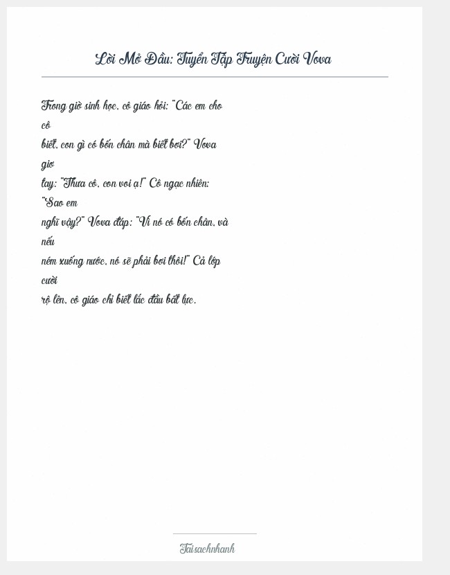 Trích đoạn Tuyển Tập Truyện Cười Vova