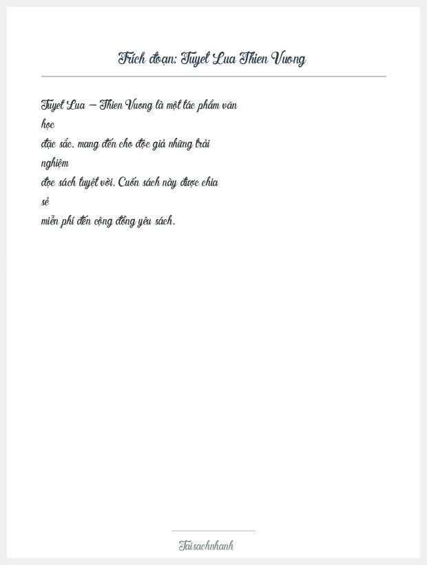 Trích đoạn Tuyet Lua Thien Vuong