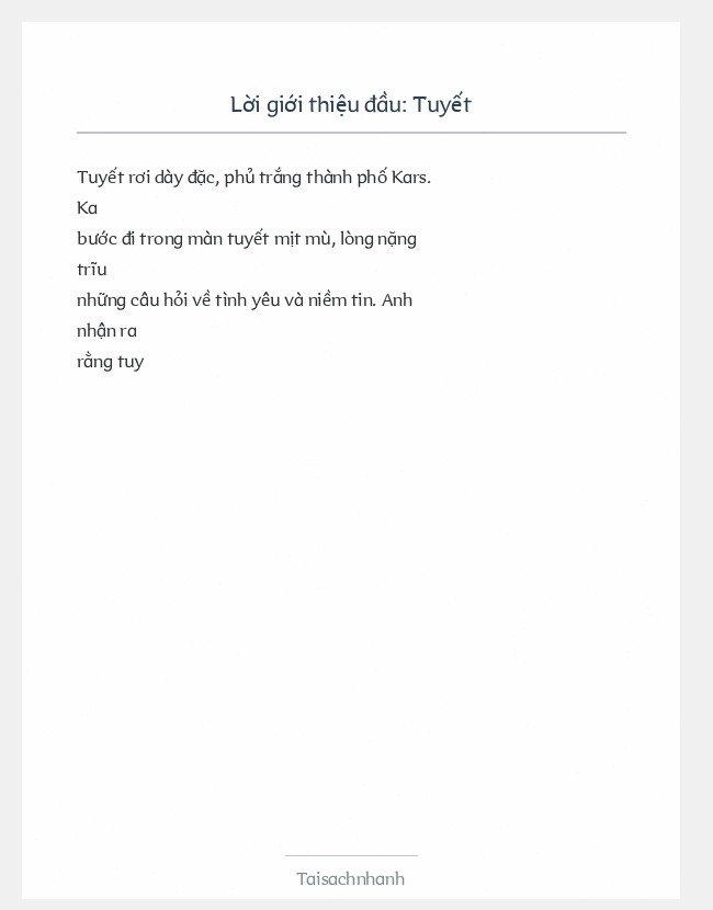 Trích đoạn Tuyết