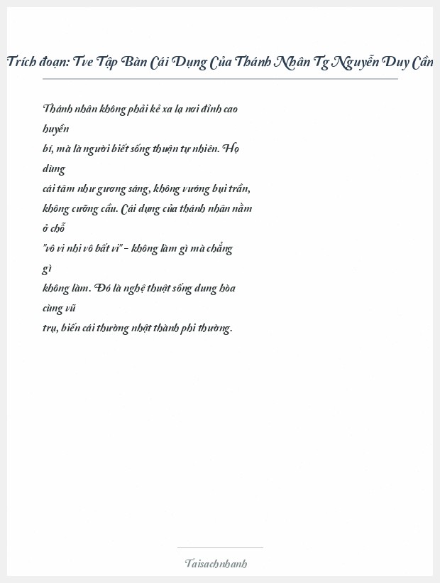 Trích đoạn Tve Tập Bàn Cái Dụng Của Thánh Nhân Tg Nguyễn Duy Cần