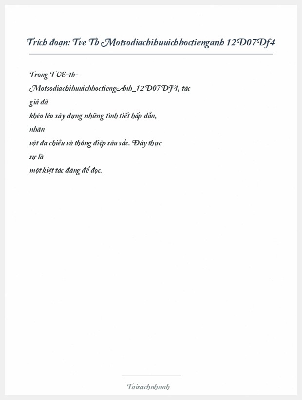 Trích đoạn Tve Tb Motsodiachihuuichhoctienganh 12D07Df4