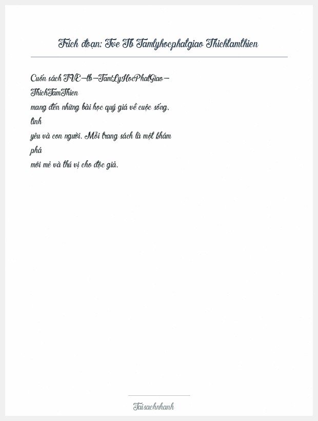 Trích đoạn Tve Tb Tamlyhocphatgiao Thichtamthien