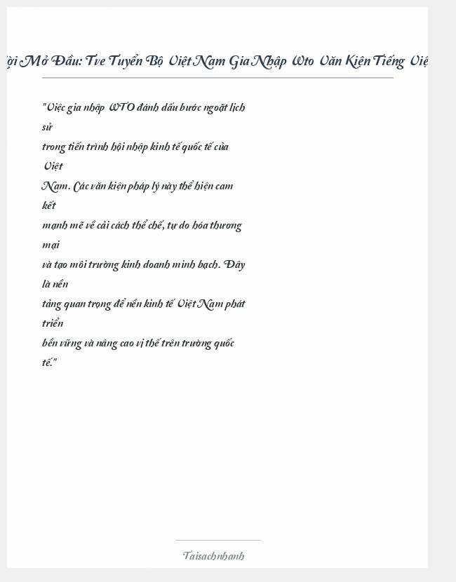 Trích đoạn Tve Tuyển Bộ Việt Nam Gia Nhập Wto Văn Kiện Tiếng Việt