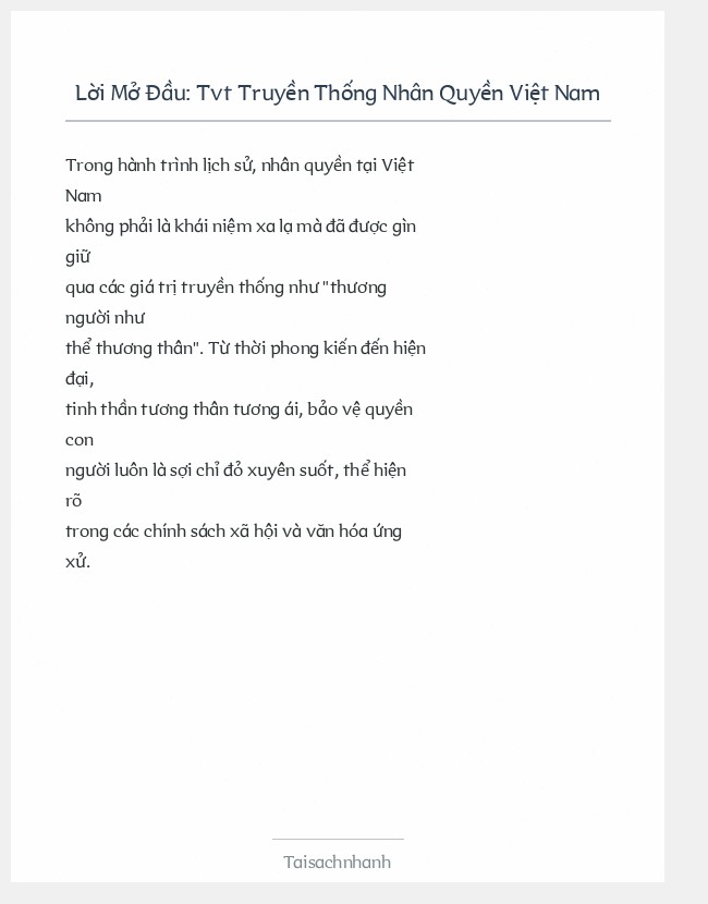 Trích đoạn Tvt Truyền Thống Nhân Quyền Việt Nam