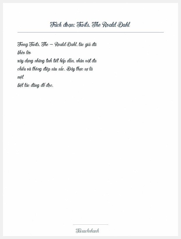 Trích đoạn Twits, The Roald Dahl