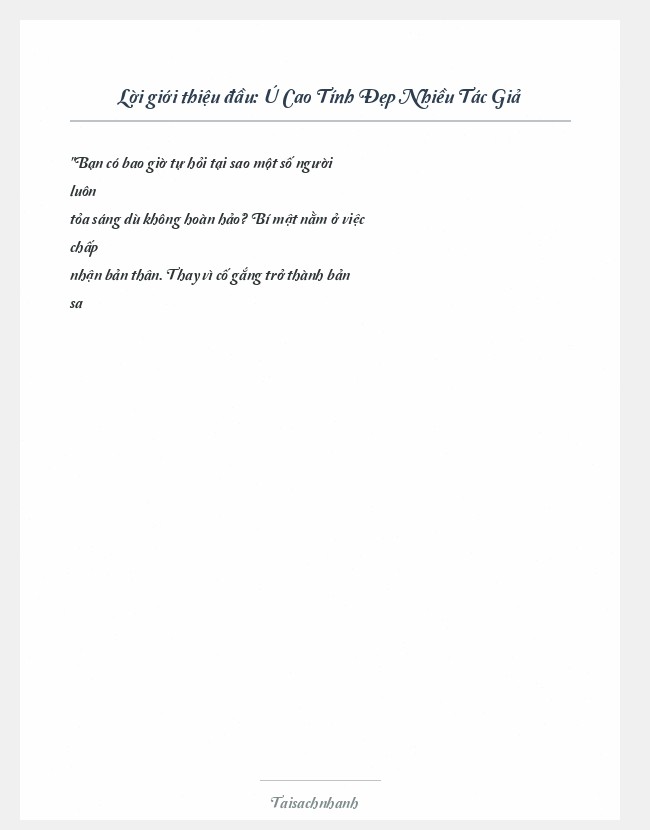 Trích đoạn Ú Cao Tính Đẹp Nhiều Tác Giả