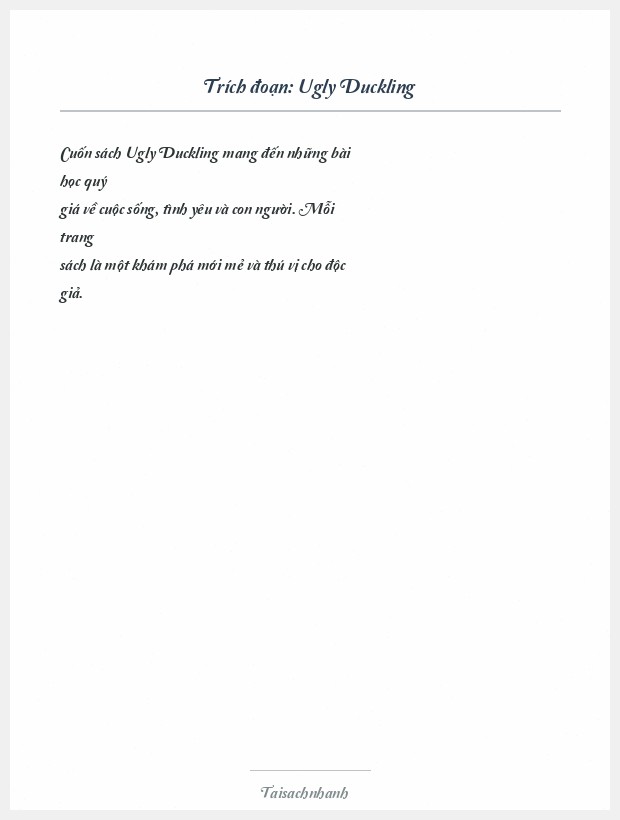 Trích đoạn Ugly Duckling