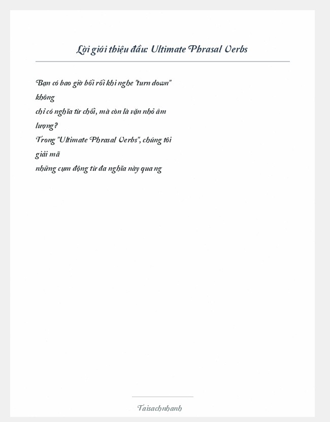 Trích đoạn Ultimate Phrasal Verbs