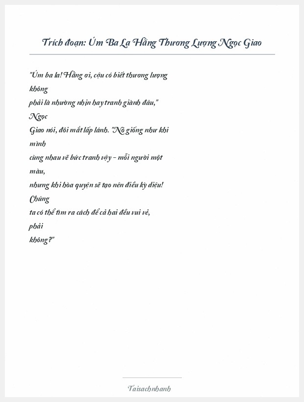 Trích đoạn Úm Ba La Hằng Thương Lượng Ngọc Giao