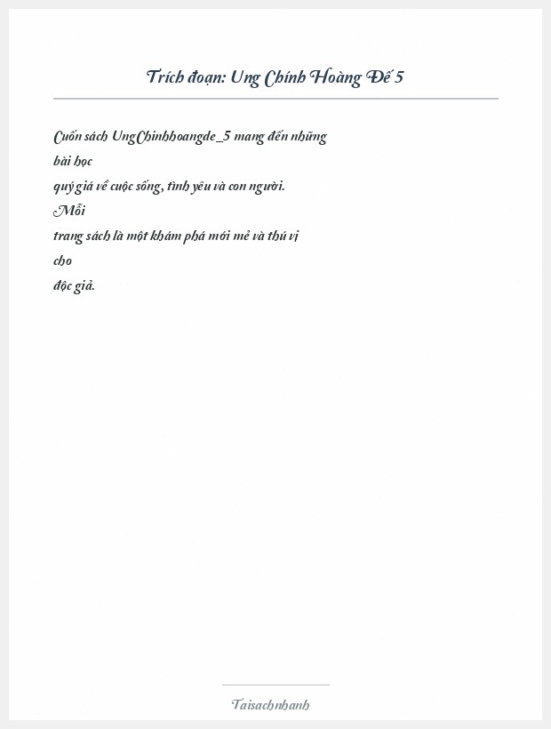 Trích đoạn Ung Chính Hoàng Đế 5