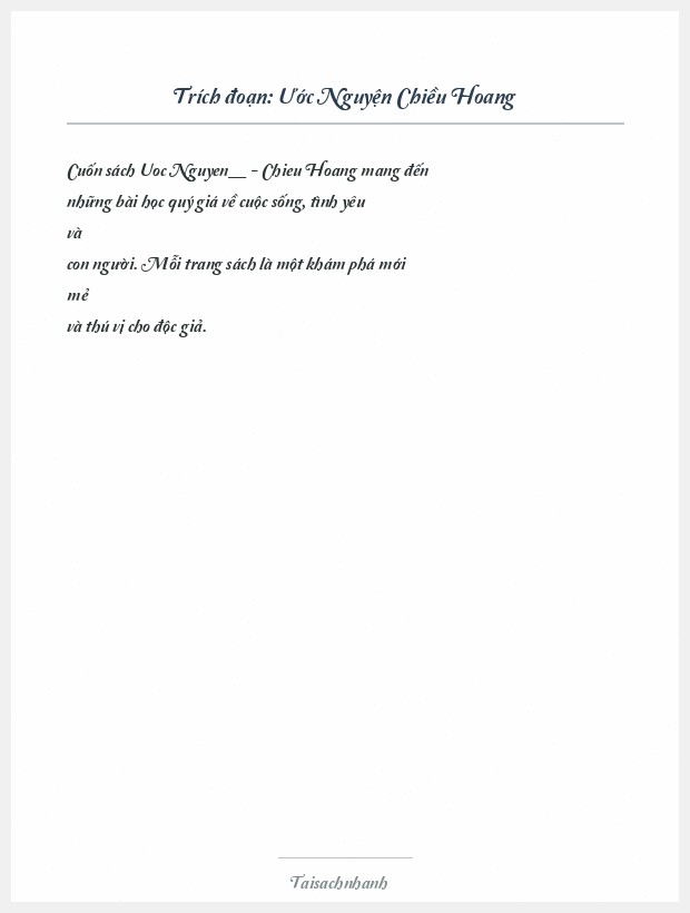 Trích đoạn Ước Nguyện Chiều Hoang