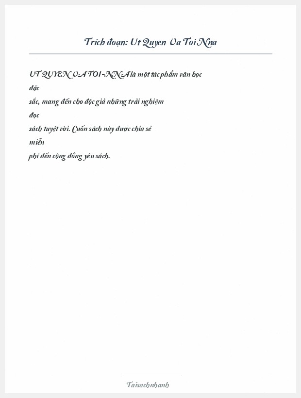 Trích đoạn Ut Quyen Va Toi Nna