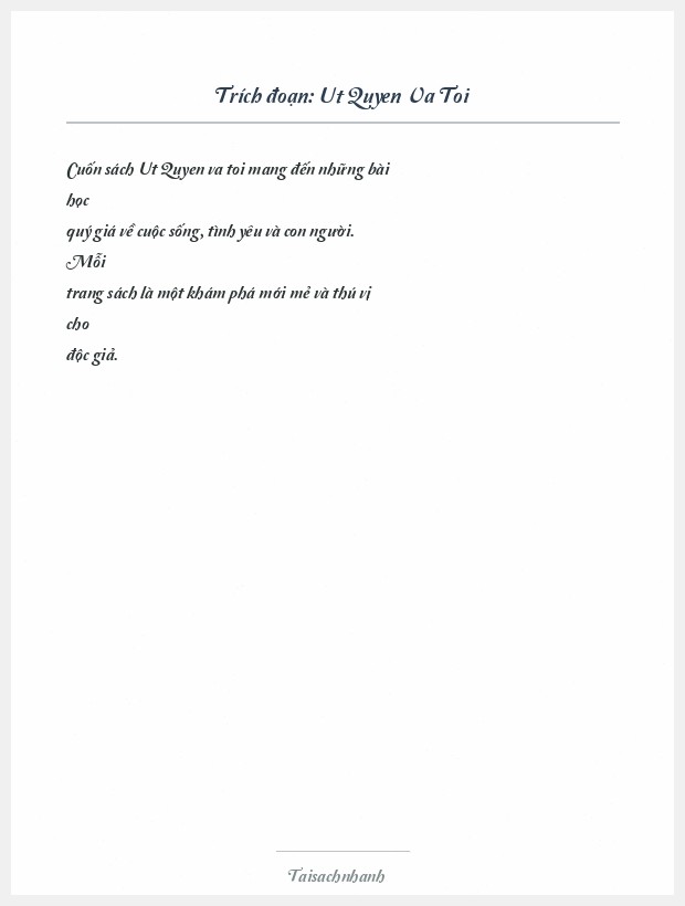 Trích đoạn Ut Quyen Va Toi