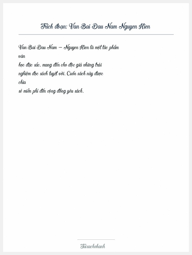 Trích đoạn Van Bai Dau Nam Nguyen Hien