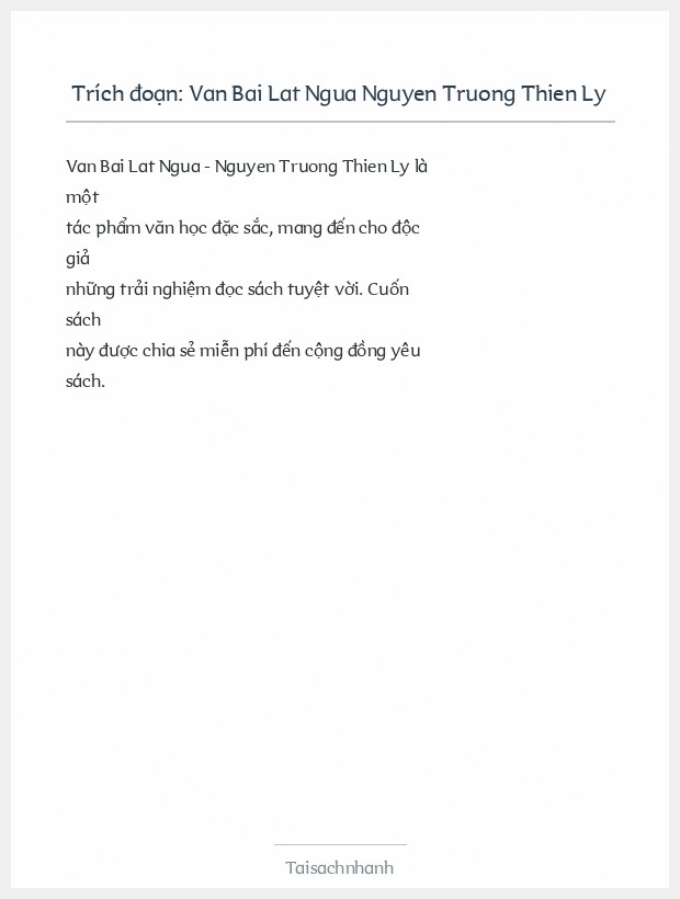 Trích đoạn Van Bai Lat Ngua Nguyen Truong Thien Ly