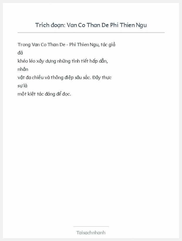 Trích đoạn Van Co Than De Phi Thien Ngu