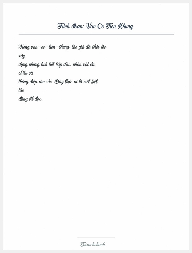 Trích đoạn Van Co Tien Khung