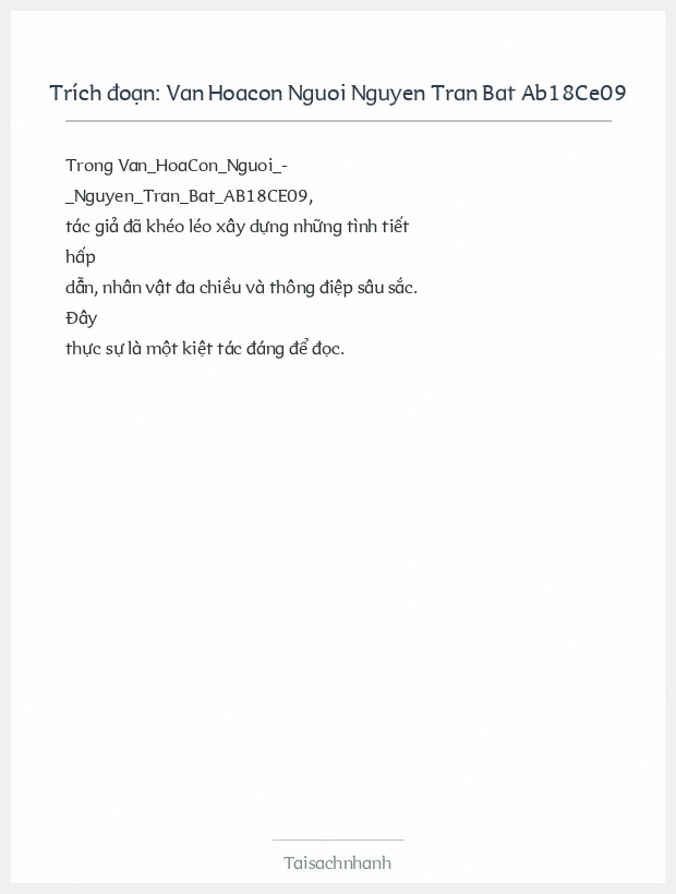 Trích đoạn Van Hoacon Nguoi Nguyen Tran Bat Ab18Ce09