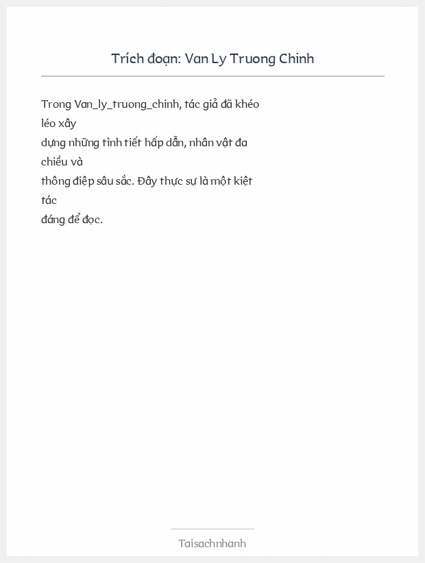 Trích đoạn Van Ly Truong Chinh