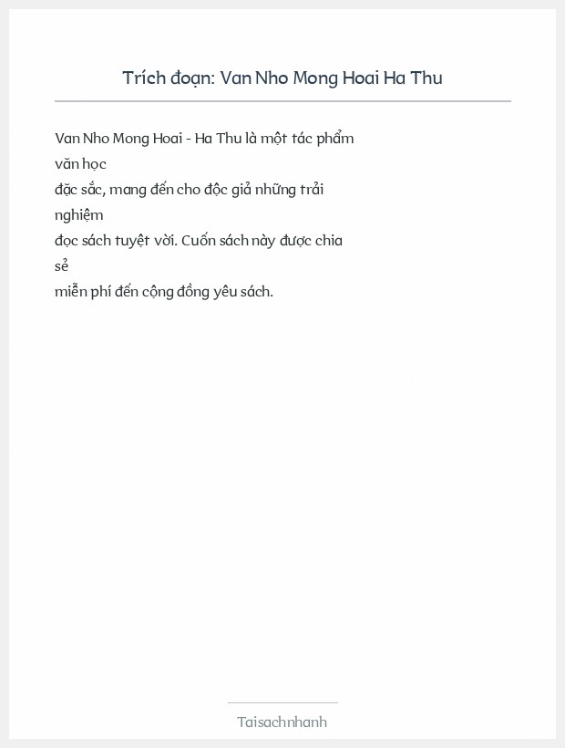 Trích đoạn Van Nho Mong Hoai Ha Thu