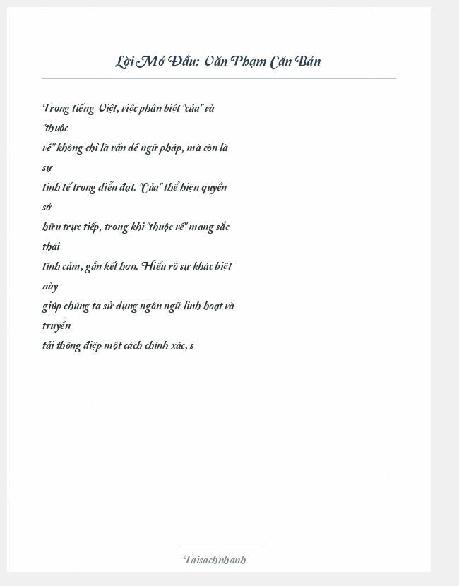 Trích đoạn Văn Phạm Căn Bản