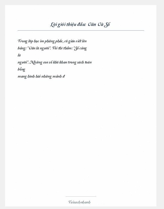 Trích đoạn Văn Và Số