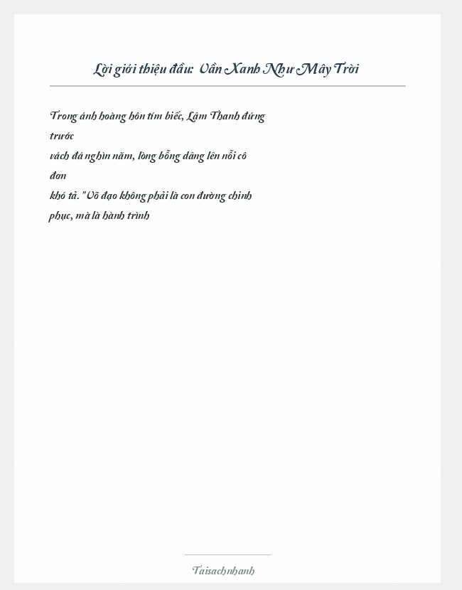 Trích đoạn Vần Xanh Như Mây Trời