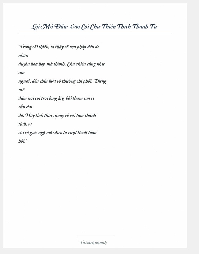 Trích đoạn Vào Cõi Chư Thiên Thích Thanh Từ