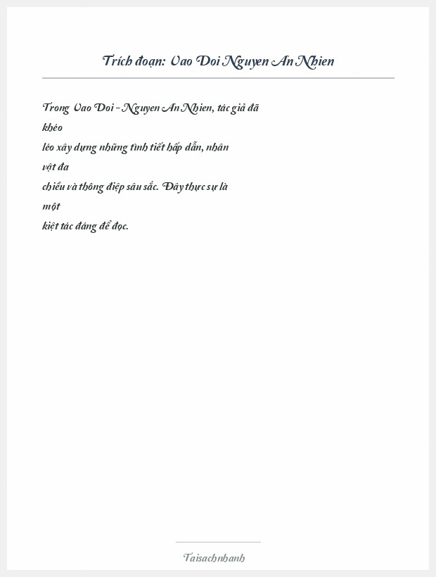 Trích đoạn Vao Doi Nguyen An Nhien