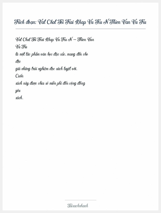 Trích đoạn Vat Chat Toi Trai Khap Vu Tru N Thien Van Vu Tru