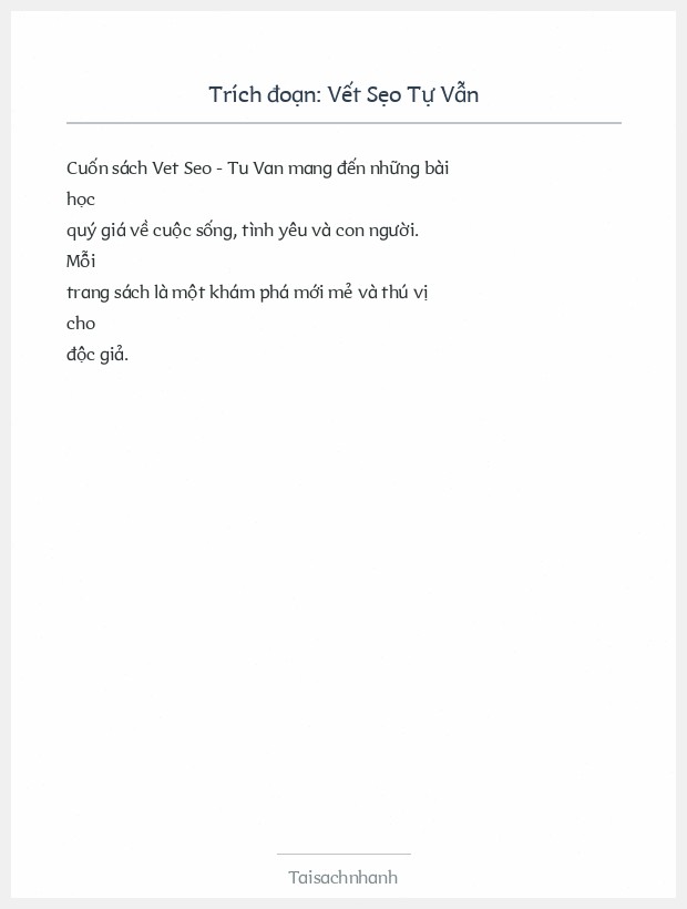 Trích đoạn Vết Sẹo Tự Vẫn