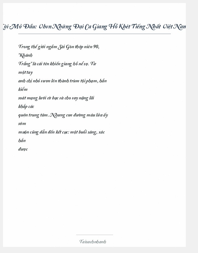 Trích đoạn Vhvn Những Đại Ca Giang Hồ Khét Tiếng Nhất Việt Nam