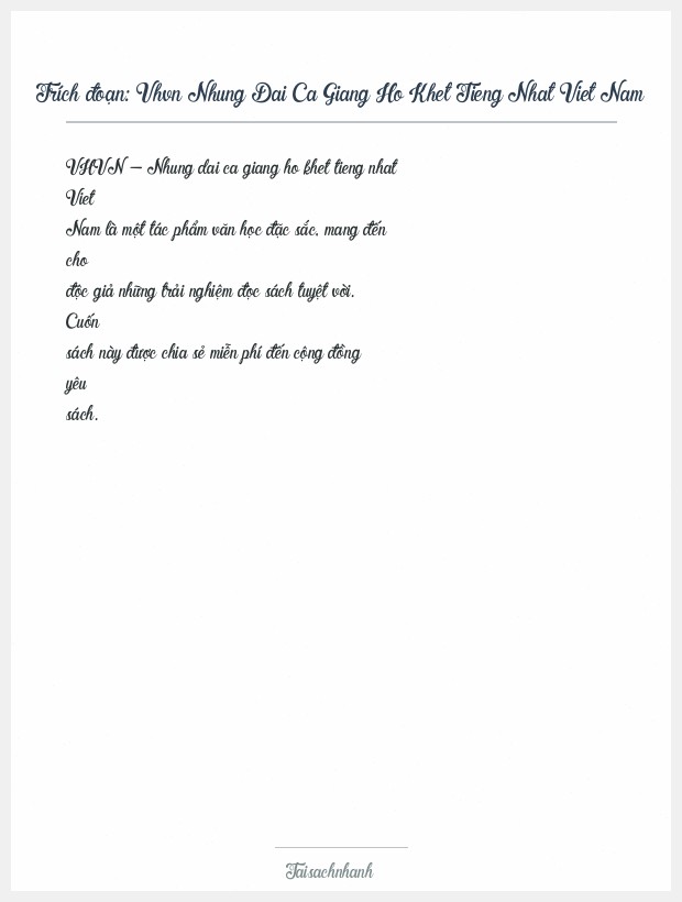 Trích đoạn Vhvn Nhung Dai Ca Giang Ho Khet Tieng Nhat Viet Nam