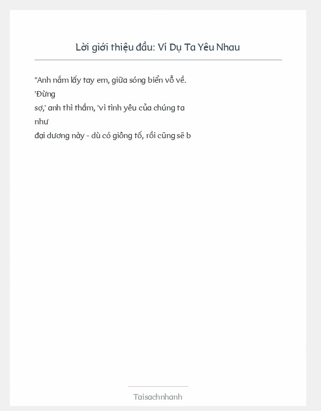 Trích đoạn Ví Dụ Ta Yêu Nhau