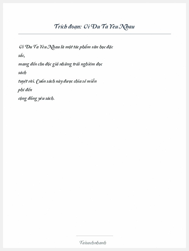 Trích đoạn Vi Du Ta Yeu Nhau