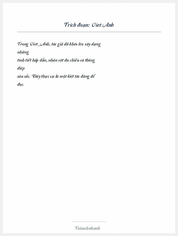 Trích đoạn Viet Anh