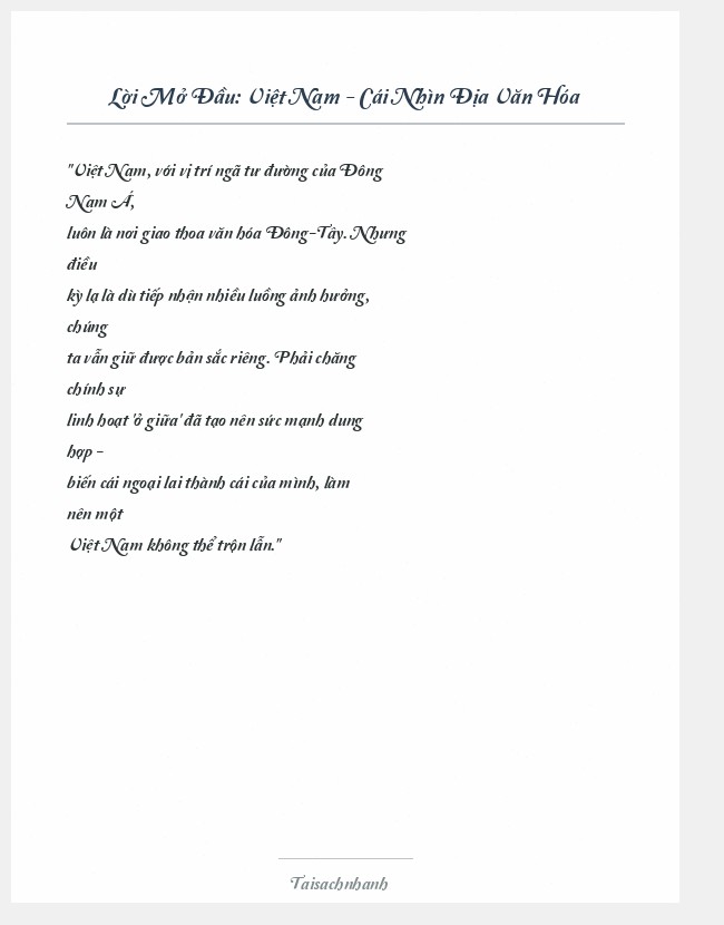 Trích đoạn Việt Nam - Cái Nhìn Địa Văn Hóa