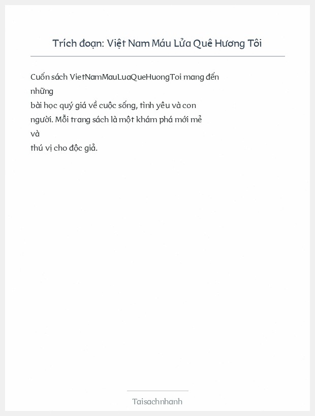 Trích đoạn Việt Nam Máu Lửa Quê Hương Tôi