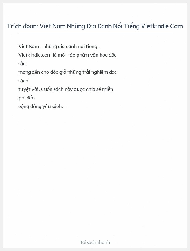 Trích đoạn Việt Nam Những Địa Danh Nổi Tiếng Vietkindle.Com