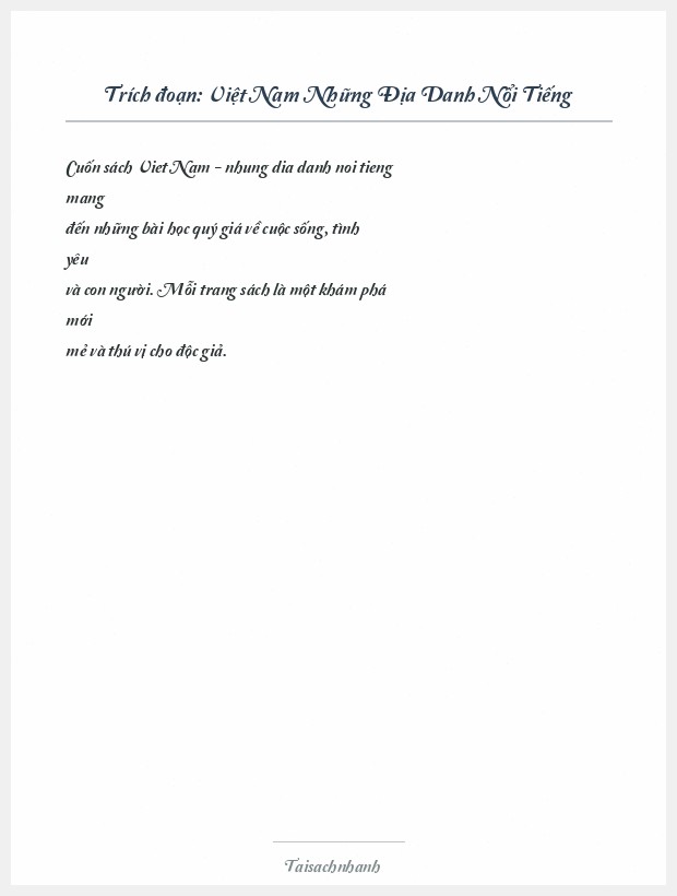 Trích đoạn Việt Nam Những Địa Danh Nổi Tiếng